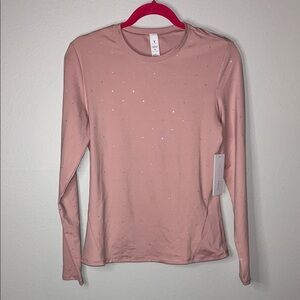 NWT Yogalicious Blush Long Sleeve Top with Sparkle